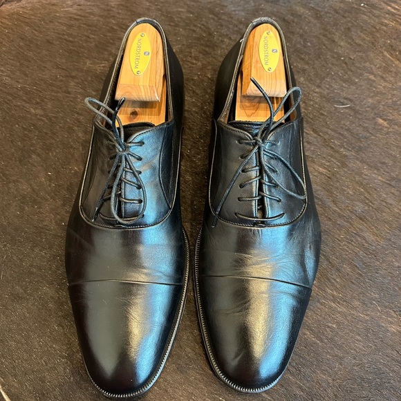 Bruno Magli MAIOCO LEATHER OXFORD - BLACK men’s shoes 11 W WIDE - Picture 2 of 8